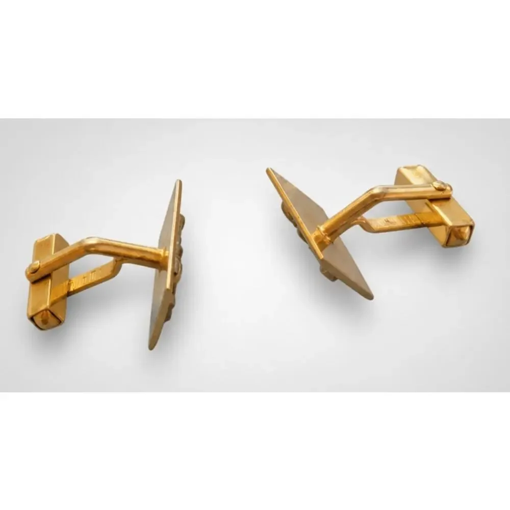 Vintage Swank Racing‎ Horse Head CuffLinks Gold-tone Silver-tone Cuff Links cl-